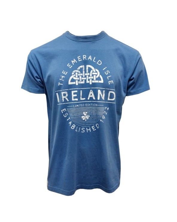 Cornflower Blue Ireland Print Washed T-shirt