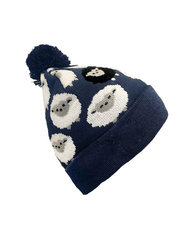 Navy Sheep Knit Kids Hat