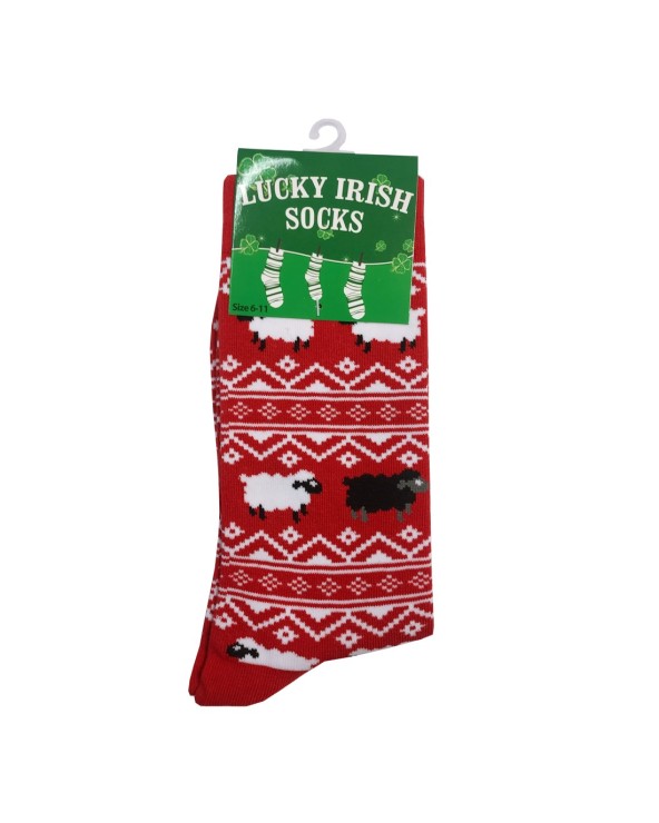 Red Adults Sheep & Christmas Socks