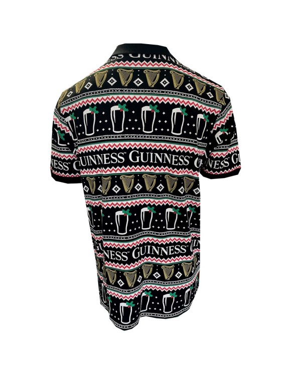 Guinness Festive Pints Polo Shirt in Black