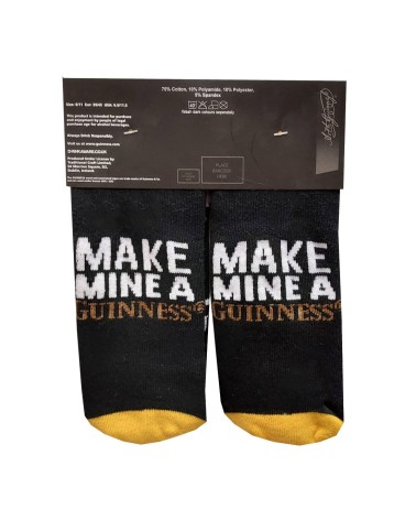 Guinness "Make Mine a Guinness" Socks in Black & Yellow