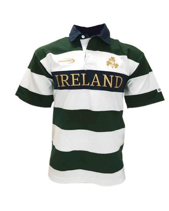 Lansdowne Adults Bottle Green & White Stripe Rugby Shirt