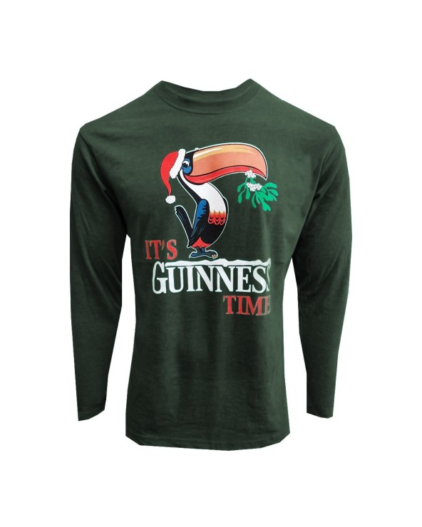 Guinness Festive Toucan Xmas Long-sleeve T-shirt in Bottle Green