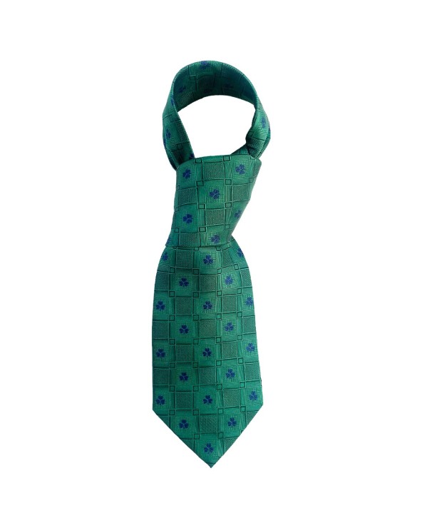 PF Celtic Band Silk Tie in Bottle Emerald & Navy