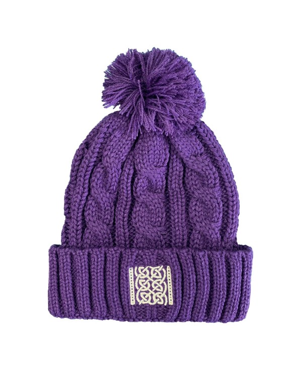 BK Knit Bobble Hat in Purple