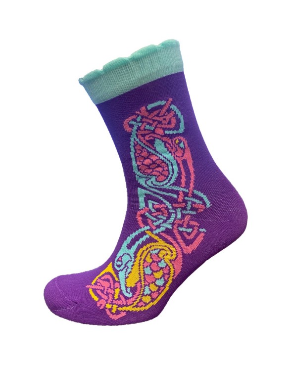 BK Celtic Ladies Socks in Purple & Turquoise