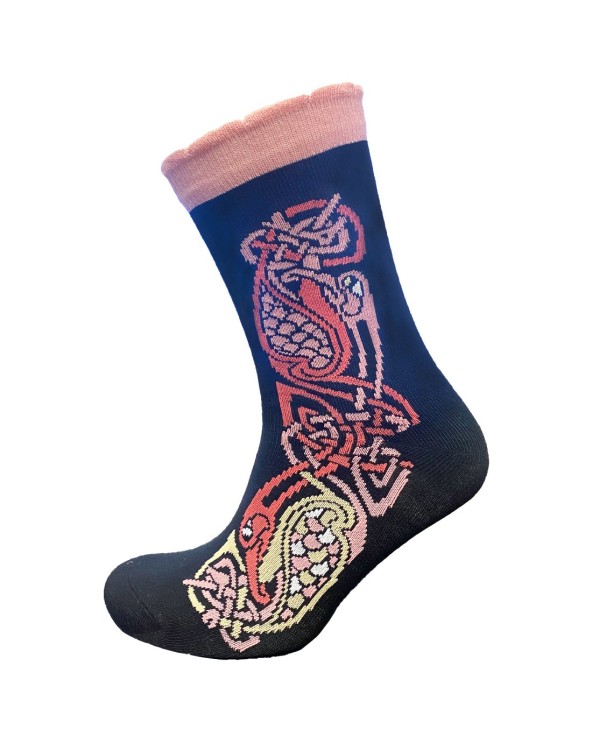 BK Celtic Ladies Socks in Black & Pink