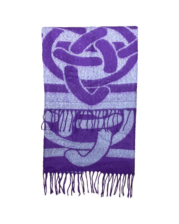 PF Large Celtic Knot Wrap Scarf in Purple & Grey