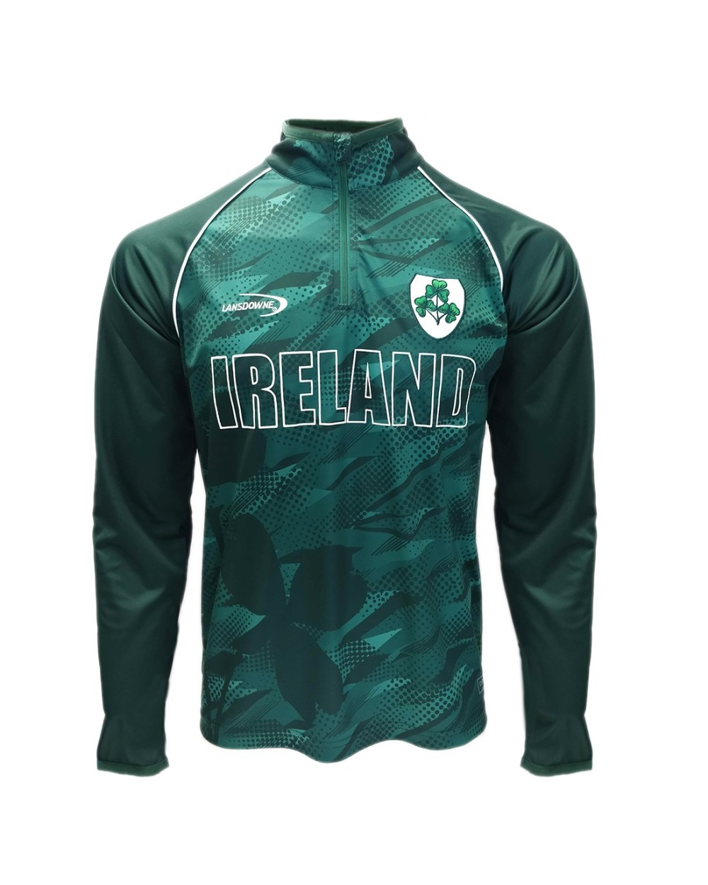 Lansdowne Adults Bottle Green Sublimated Performance 1/4 Zip Top