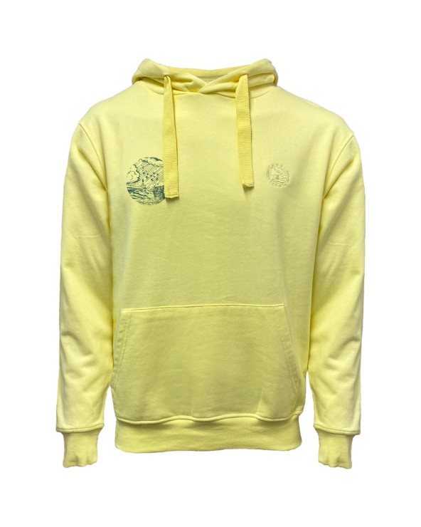 Green Island Lighthouse Sketch Cross Hoodie in Yellow