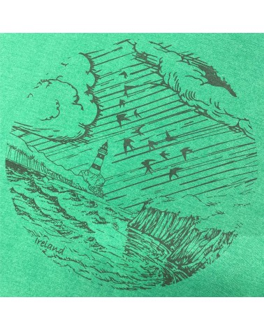 Green Island Lighthouse Sketch Oversized sweat in Emerald