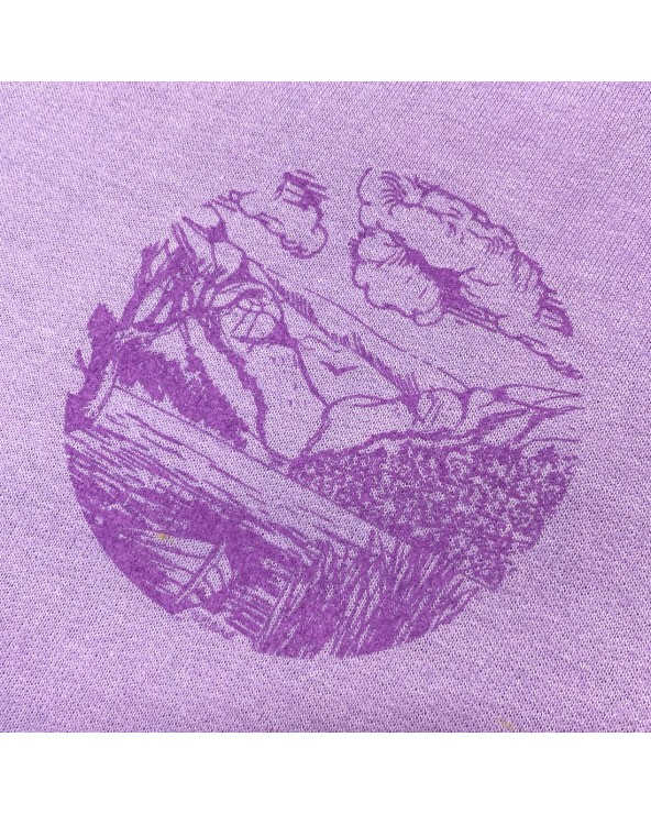Green Island Land Sketch Cross Hoodie in Lilac