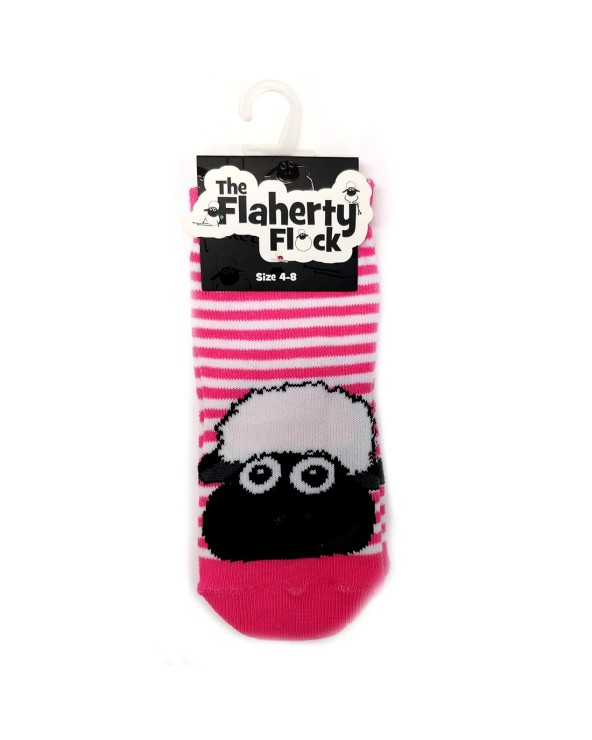 Traditional Craft Pink/ White Stripe Sheep Kids Socks