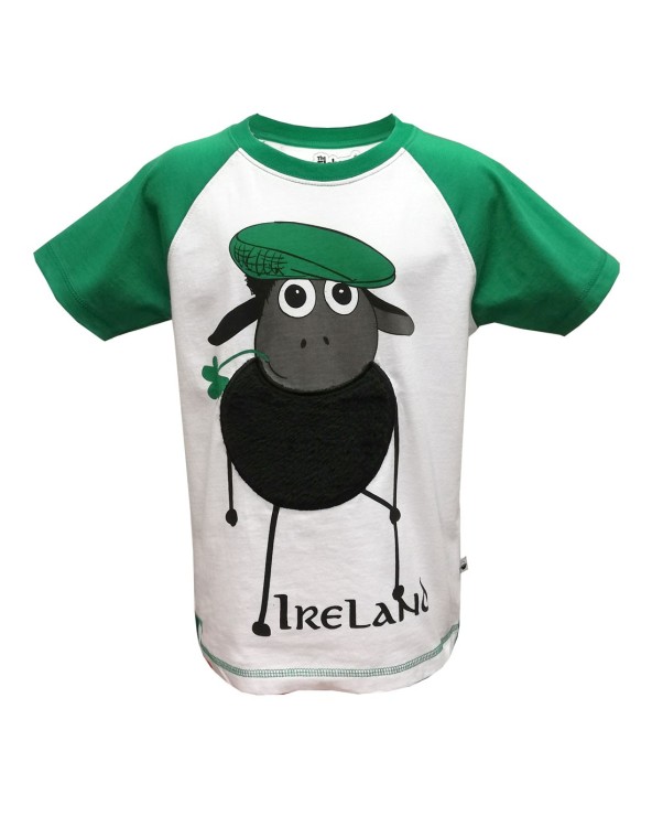 White/ Emerald Green Sheep Ireland Raglan Kids T-shirt