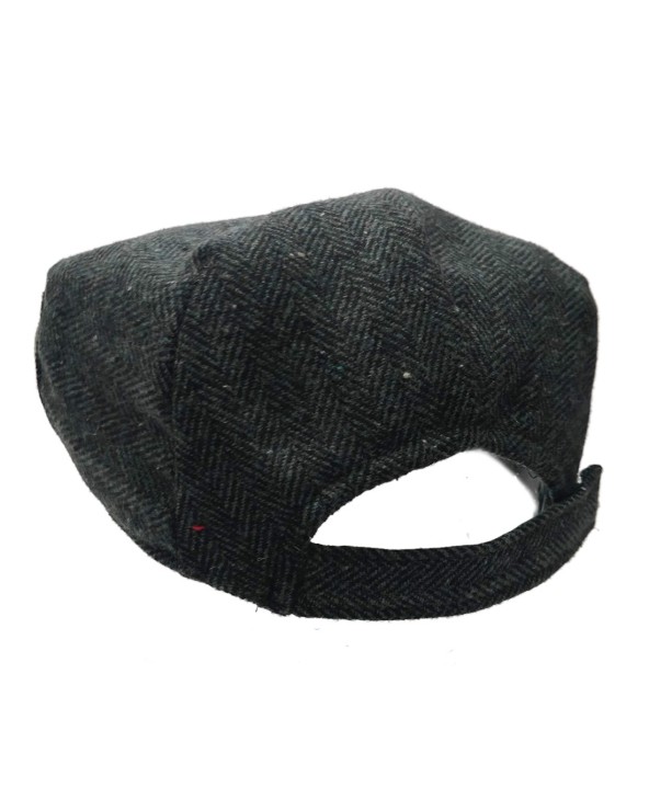 Bottle Green Herringbone Sheep Kids Flat Cap.