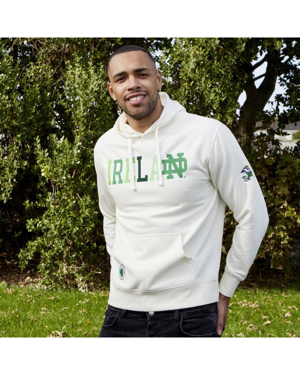 White notre dame hoodie sale