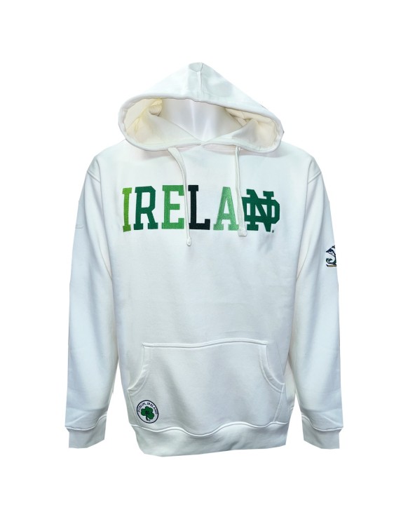 Ireland Notre Dame Hoodie in Cream & Green