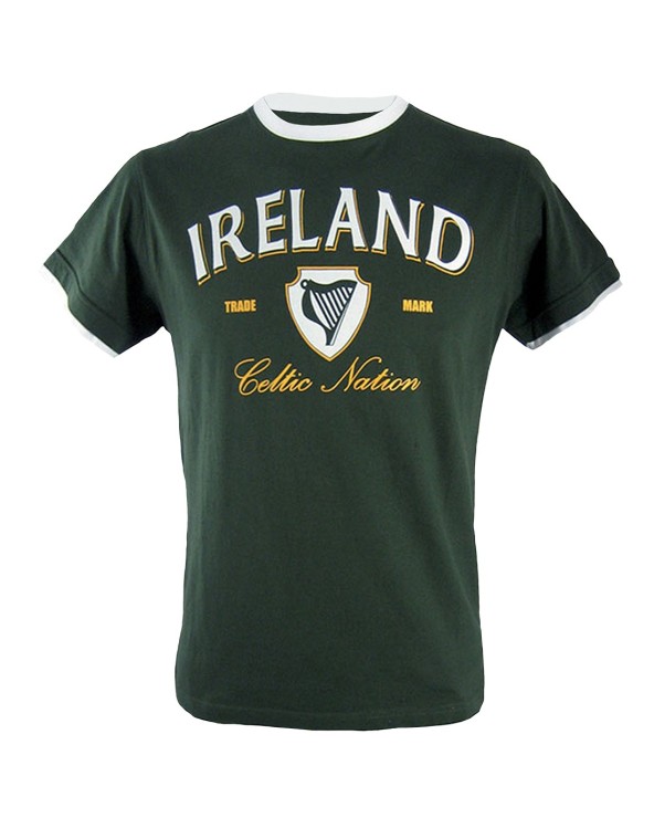 Lansdowne Ireland Ringer T-shirt in Bottle Green & White