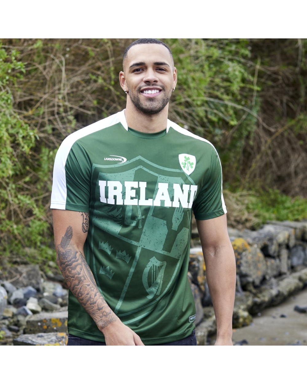 Lansdowne Ireland Sublimated Performance T-shirt in Bottle Green