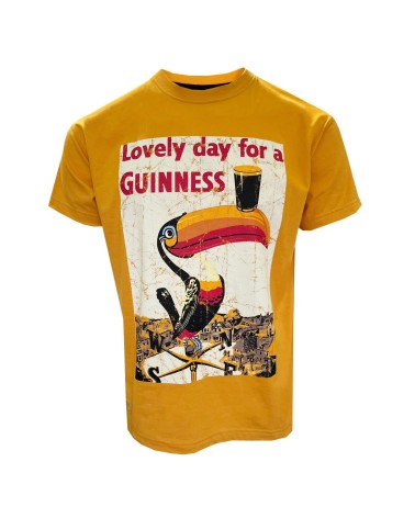 OFFICIAL GUINNESS GOLDEN YELLOW TOUCAN PRINT T-SHIRT