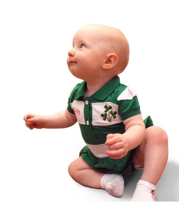 Lansdowne Sports Official Collection Green White Stripe Baby Vest Dress