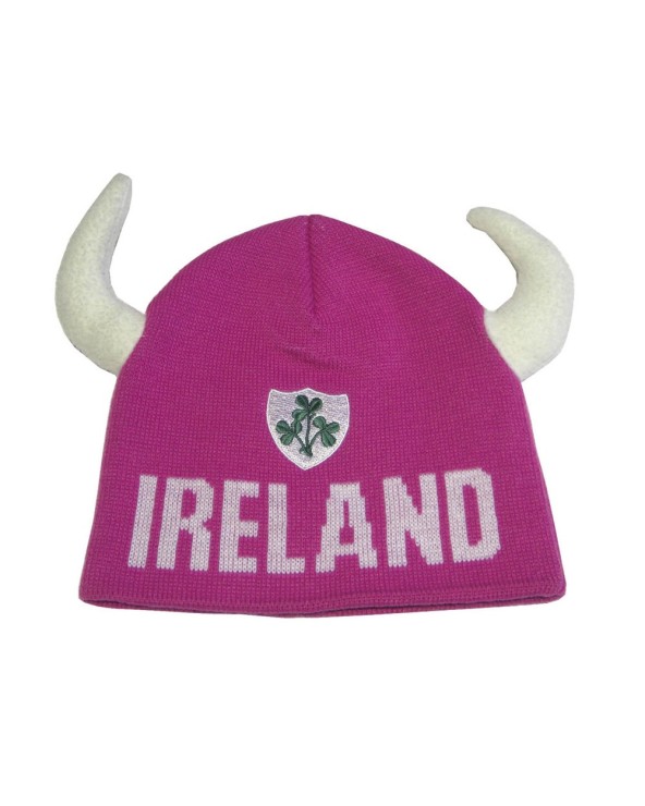 Lansdowne Sports Official Collection Cerise Pink Kids Knit Hat With Horns