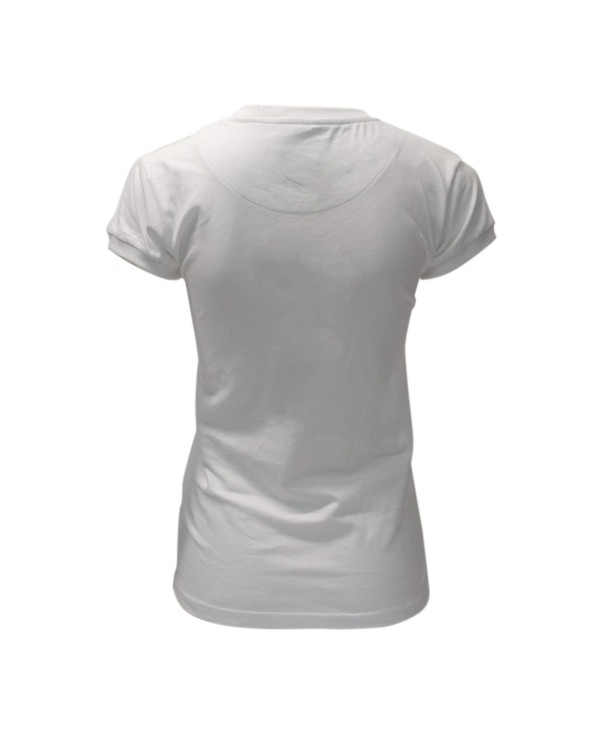 Ladies White Coloured Celtic Knot V-neck T-shirt