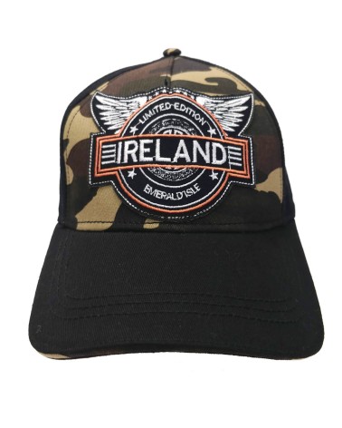 Black/ Army Print Ireland Wings Badge Baseball Cap