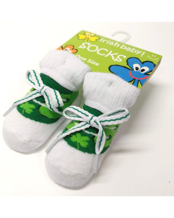Green/ White Baby New-born Booties