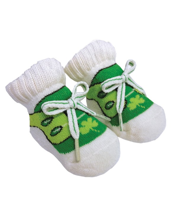Green/ White Baby New-born Booties