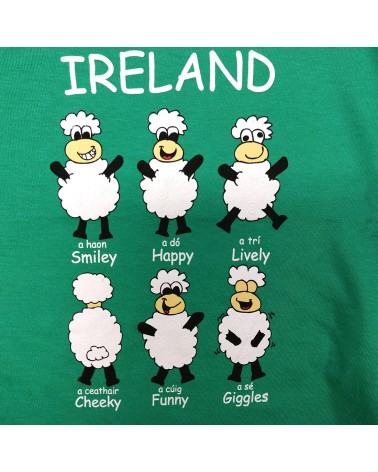 Green Happy Sheep Kids T-shirt