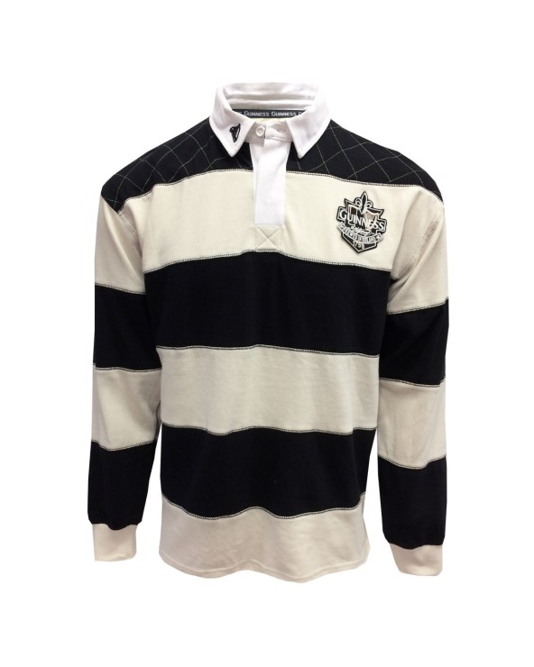 Guinness Black Cream Long Sleeve Rugby Shirt
