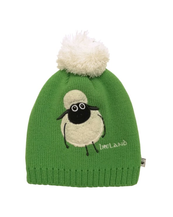 Emerald Green Sheep Bobble Knit Hat