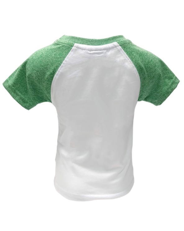 White/ Green Grindle Irish Eyes Raglan Kids T-shirt