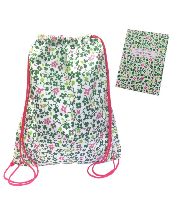 White/ Pink Shamrock Kids Bag & Journal