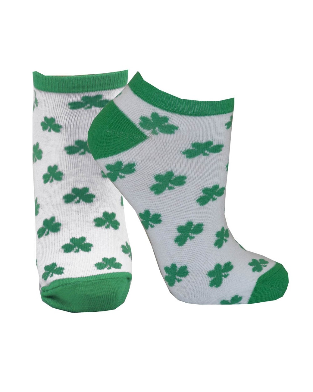 Traditional Craft White/ Green Shamrock Ladies Socks