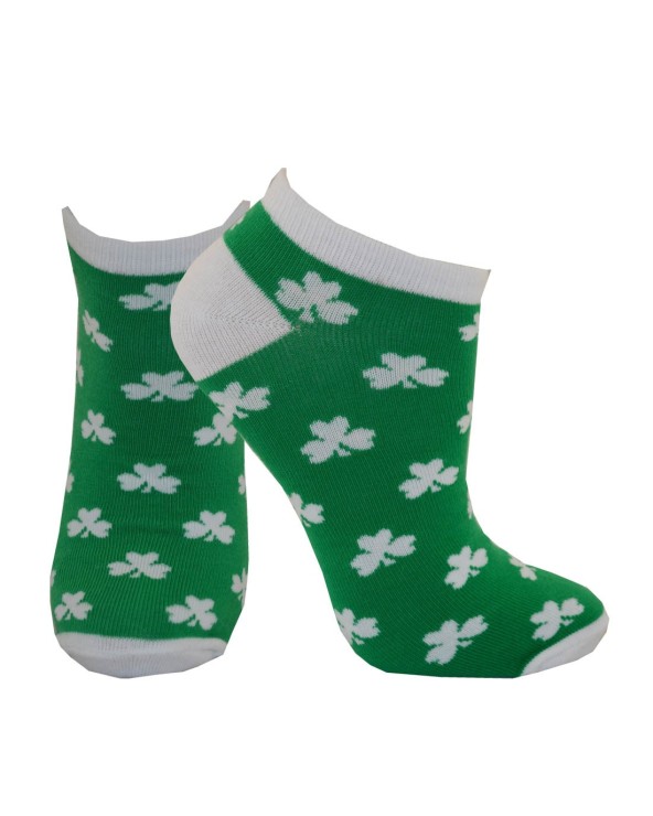 Traditional Craft Green/ White Shamrock Ladies Socks