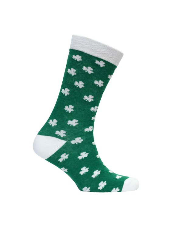 Adult Emerald Green/ White Overall Shamrock Adult Socks