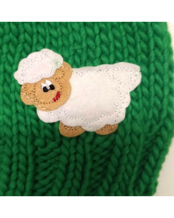 Traditional Craft Green Sheep Kids Knit Hat