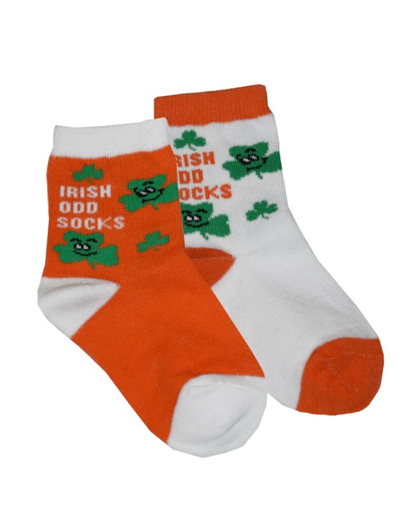 White/ Orange Irish Odd Kids Socks