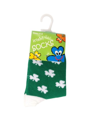 Green and white Overall Shamrock Kids socks