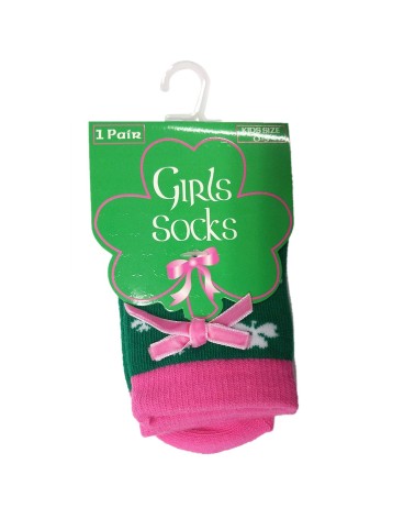 Green and pink Overall Shamrock Kids socks