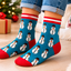 Blue Overall Snowman Christmas Kids Socks