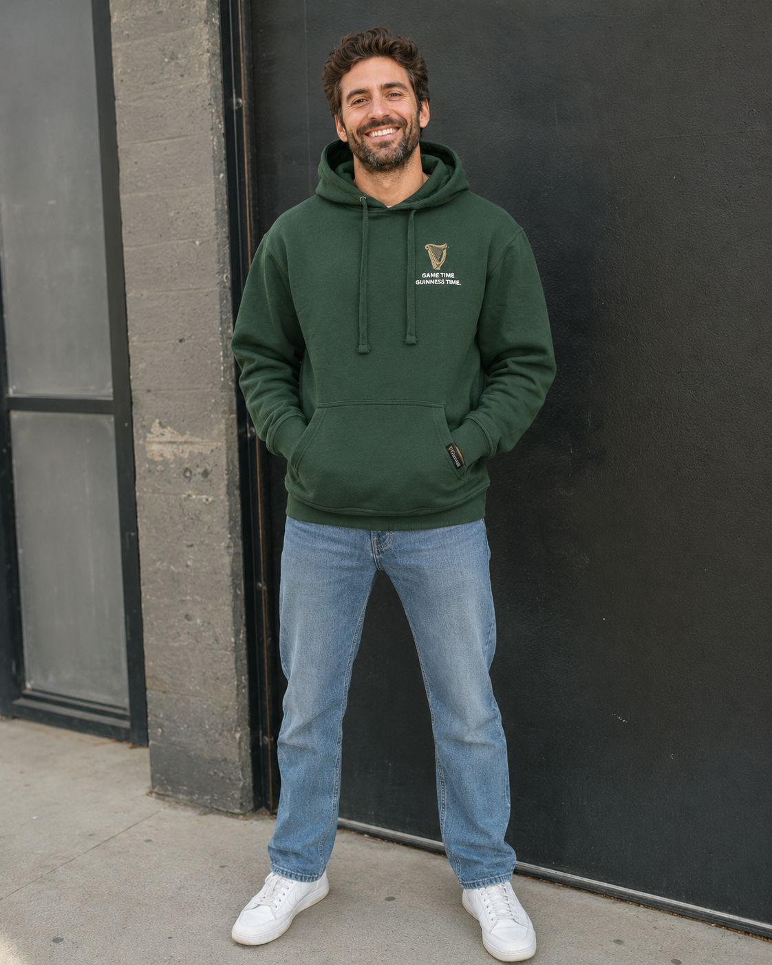 No Back Image/No Comp  Guinness Football Toucan Hoodie in Forest Green