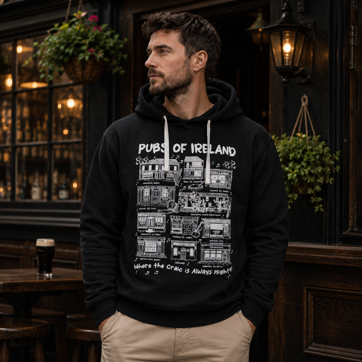 Pubs of Ireland Hoodie in Black