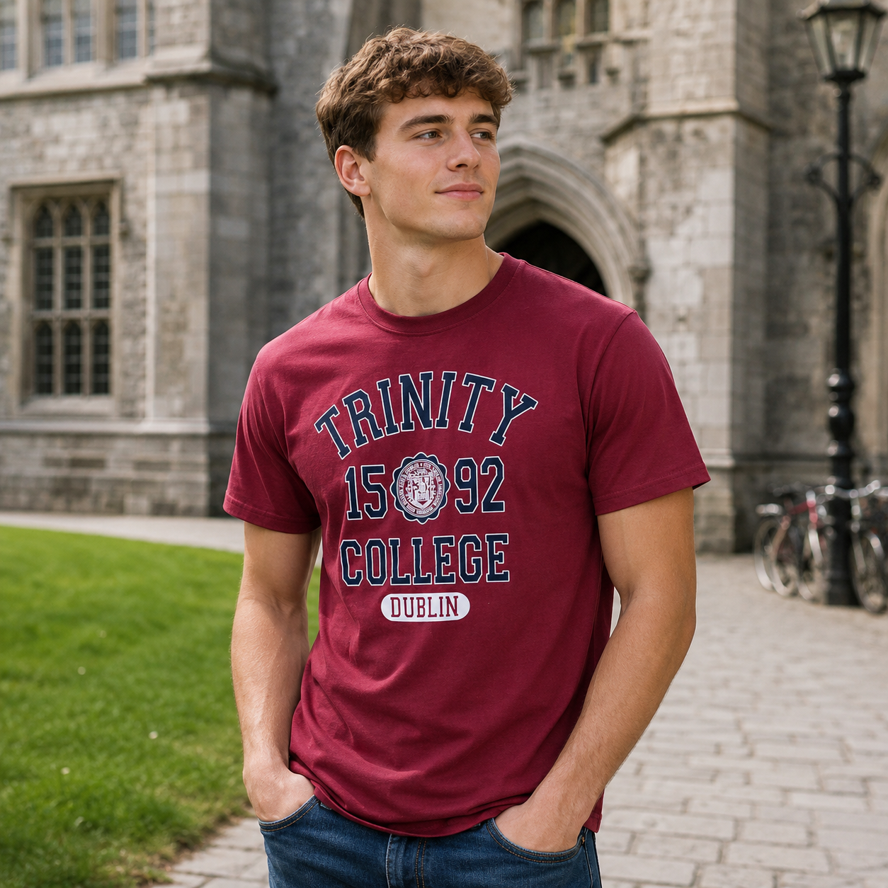 Trinity College Dublin Burgundy 1592 T-shirt
