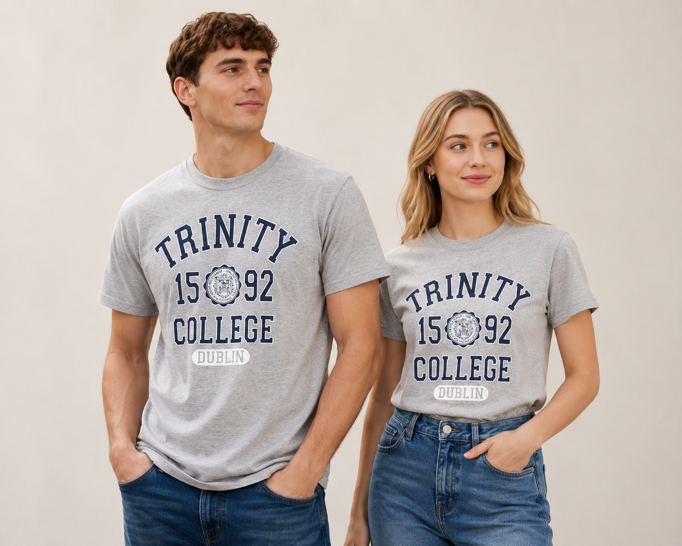 Trinity College Dublin Grey/ Navy 1592 T-shirt