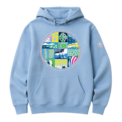 Green Island Eire Cross Hoodie in Blue