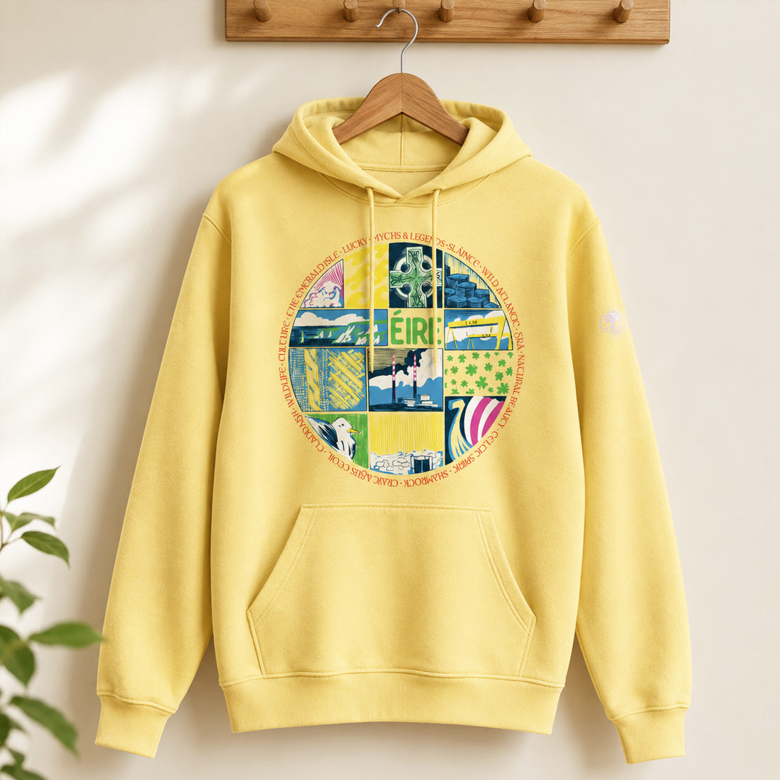 Green Island Eire Cross Hoodie in Yellow