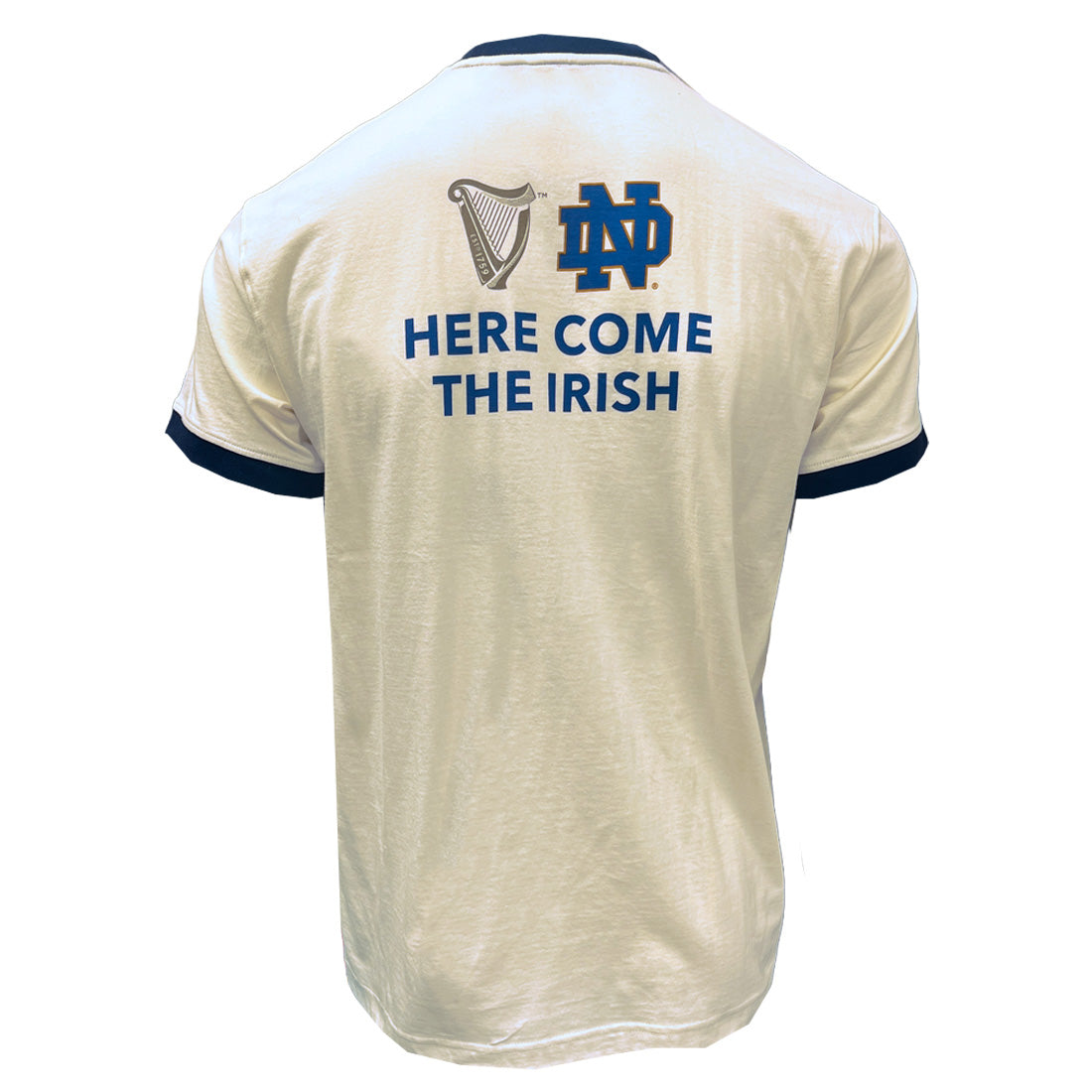CREAM/NAVY GUINNESS NOTRE DAME TOUCAN RINGER T-SHIRT